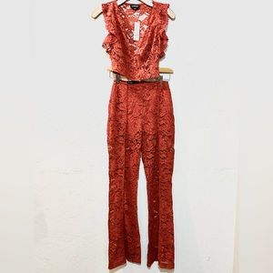 Bebe lace wide leg pant set size 00